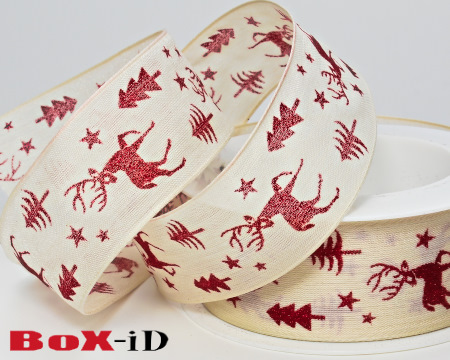 Wonderland creme/red  40mm x 15m