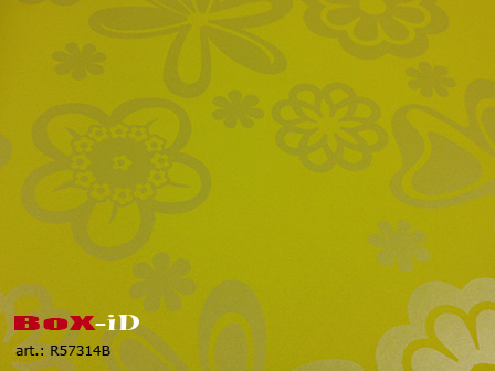 Wrappingpaper flowers green. 50cm x 100m