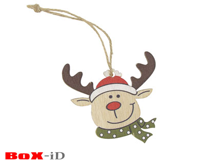 Wooden hangers with rope :  Deer head (24st)