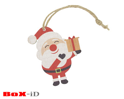 Wooden hangers with rope :  Santa gift (24st)