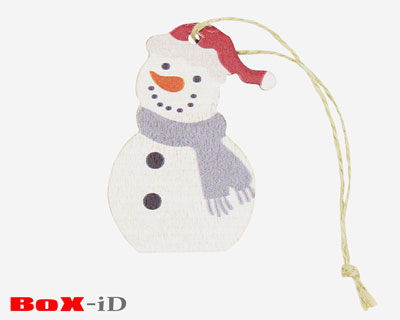 Wooden hangers with rope :  Snowman (24pcs)