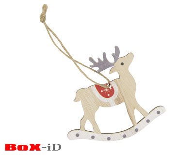 Wooden hangers with rope :  Deer (24st)