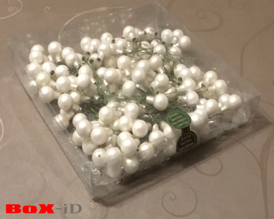 Balls on wire : white 15 mm (144pcs)